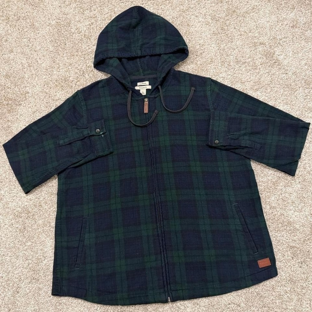 90s Vintage L.L.Bean Plaid Hooded Zip Jacket‎ | Blackwatch Plaid | L
